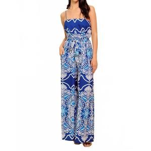 NEW FLYING TOMATO larissa blues jumpsuit in royal blue